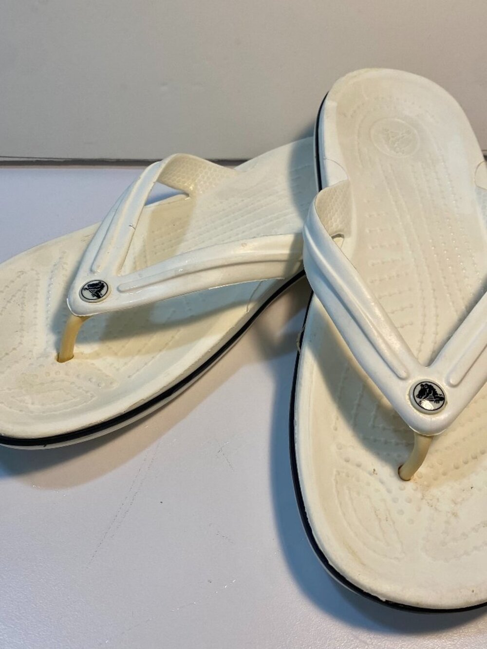 Crocs White Flip Flops